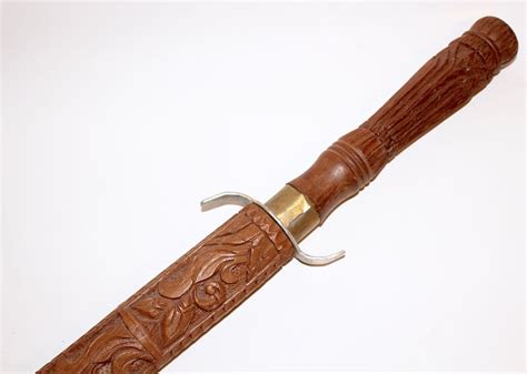 Thai Sword With Hand Carved Wood Sheath Ebth