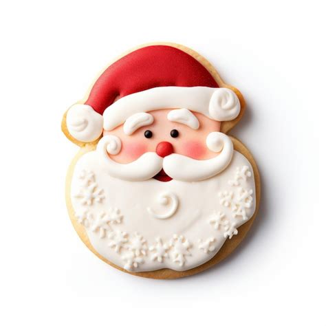 Premium Ai Image Father Christmas Gingerbread Festive Cookie Isolated On A Plain White Background