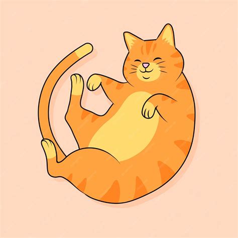 Premium Vector Hand Drawn Fat Cat Cartoon Illustration
