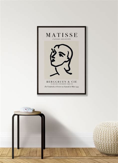 Neutral Black Matisse Woman Drawing Abstract Art Print Matisse Poster