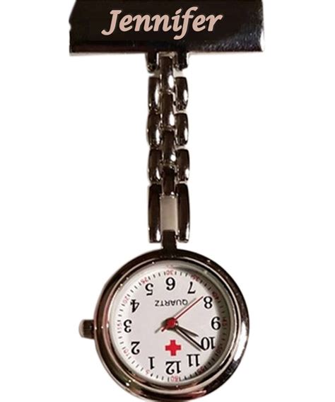 Personalised Nurses Fob Watch Engraved With A Name On The Front Bar