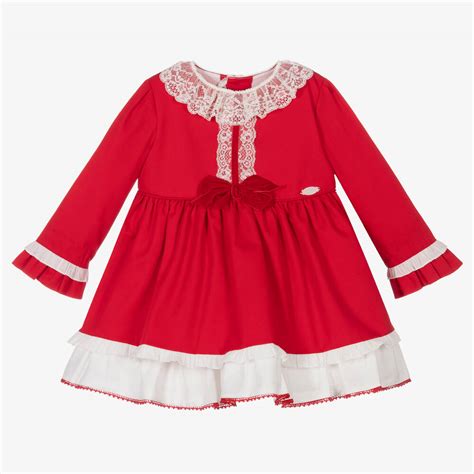 Miranda Girls Red And Ivory Lace Dress Childrensalon