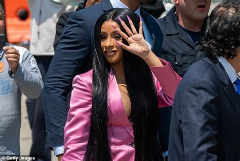 Cardi B Returns To Court In Pink Suit And Sky High Stilettos After