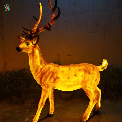 Best Sell Fiberglass Sika Deer Sculpture For Store Garden Decoration