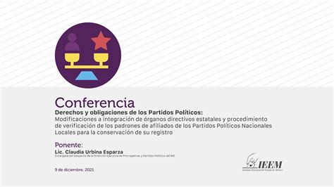 Conferencia Derechos Y Obligaciones De Los Partidos Pol Ticos