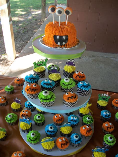 Monster Themed 1st Birthday Cake Little Monster Birthday Monster 1st