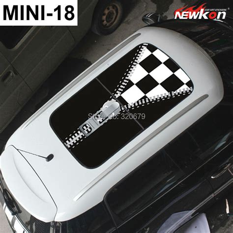 Checkered Style Car Styling Roof Decal Sunroof Sticker Mini Cooper Roof