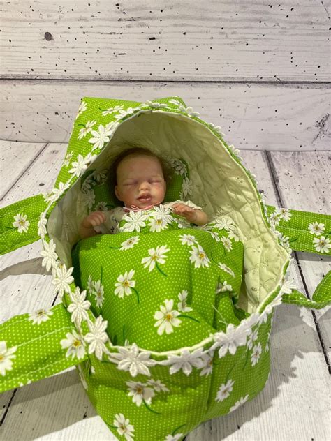 10 Inch Baby Dolls Reborn Carry Cot Crib Daisy Pattern Daisy Etsy Uk