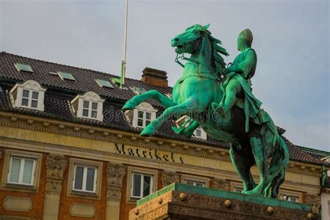 Copenhagen Denmark Statue Of Bishop Absalon On The Hojbro Plads Stock