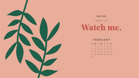 February 2021 Calendar Wallpaper Aesthetic