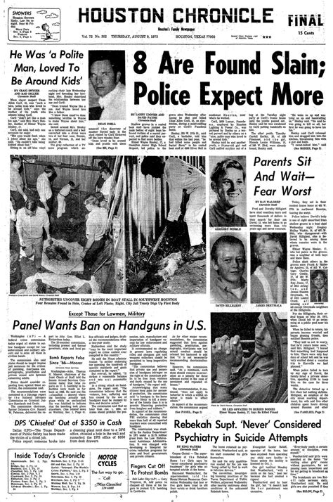 Elmer Wayne Henley And Dean Corll Mass Murders Aug 1973 Rhouston