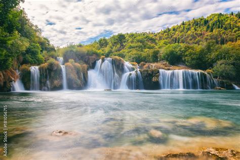 Waterfall In Krka National Park Famous Skradinski Buk One Of The Most