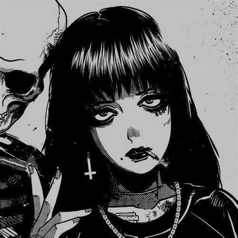༺🍵༻creepy Anime Icons Gothic Anime Girl Dark Anime Girl Blue
