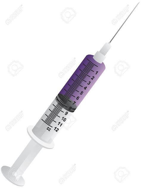 Hypodermic Syringe Injection Needle Illustration Isolated On White