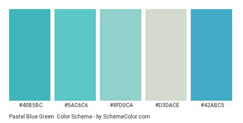 With these colors, you can also use the color name. Pastel Blue Green Color Scheme » Blue » SchemeColor.com
