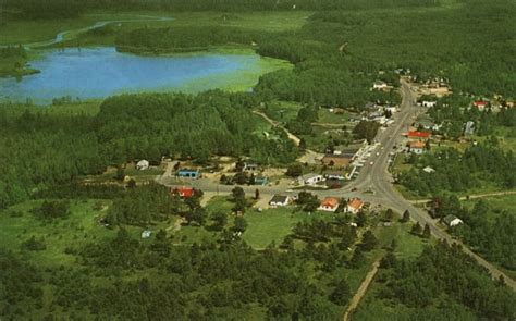 Aerial View Of Boulder Junction Postcard Wisconsin Historical Society