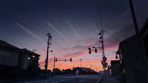 Image of anime beach images stock photos vectors shutterstock. Desktop wallpaper sunset, street, original, anime girl ...