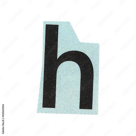 Letter H Magazine Cut Out Font Ransom Letter Isolated Collage
