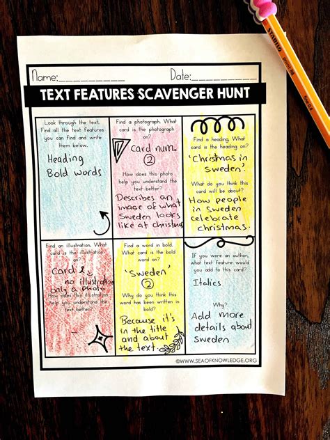 Nonfiction Text Features Worksheets Free - Sea of Knowledge