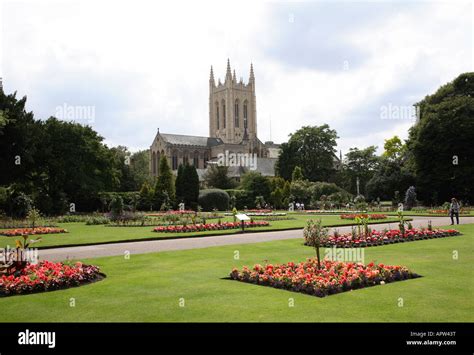 View Of The St Edmundsbury Cathedral And The Abbey Gardens In Bury St