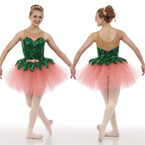 Waltz Of The Flowers Dance Costume Pixie Fairy Salmon Ballet Christmas