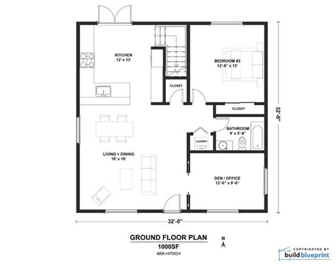 32 X 32 Alpine Cabin W Full Loft Architectural Plans Custom 1400sf