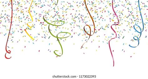 Seamless Background Different Colored Confetti Streamers Stock Vector