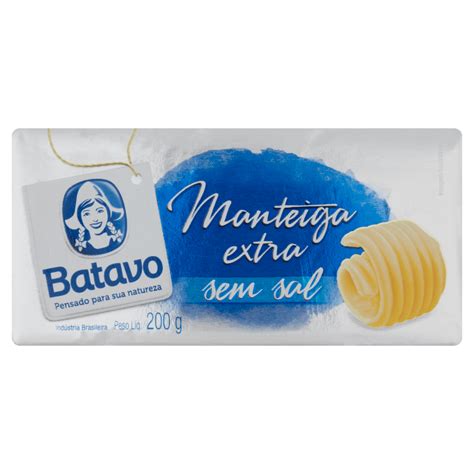 Manteiga Extra Sem Sal Batavo Tablete 200g