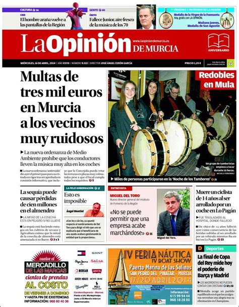 Somos el mejor diario de la. Periódico La Opinión de Murcia (España). Periódicos de ...