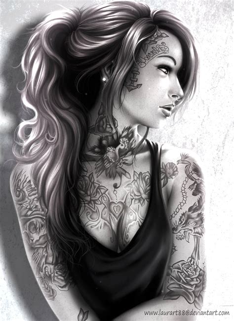 Tattoo Girl By Laurart88 On Deviantart