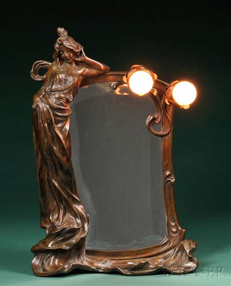Art Nouveau Mirrored Table Lamp Sale Number 2577b Lot Number 182 Skinner Auctioneers