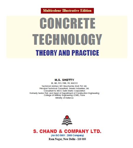 Concrete Technology Theory & Practice by M.S. Shetty - Engineering eBooks