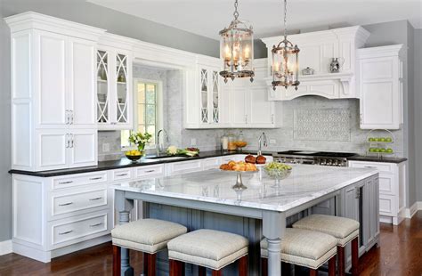 They work in kitchens of all sizes and with vintage, traditional or modern design most people can never have enough kitchen cabinet space. Traditional Formal White and Grey Kitchen - Crystal Cabinets