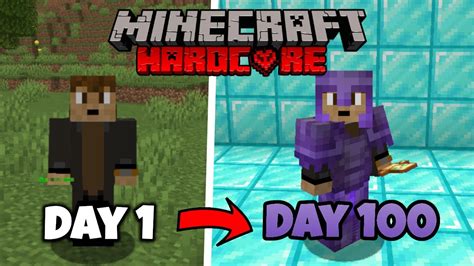 I Survived 100 Days In Hardcore Minecraft Youtube