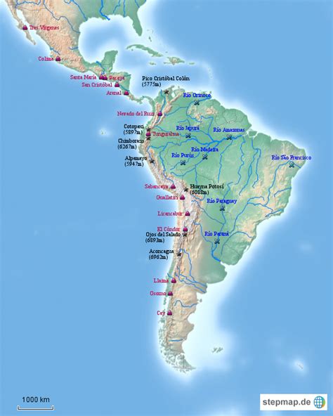 Stepmap America Latina Mapa 1 Landkarte Für Südamerika