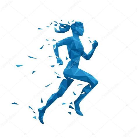 active running woman vector illustration energy jogging design — stock