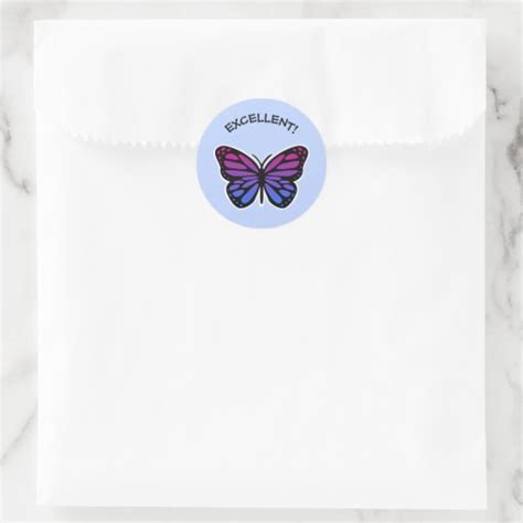 excellent butterfly teachers blue praise classic round sticker zazzle