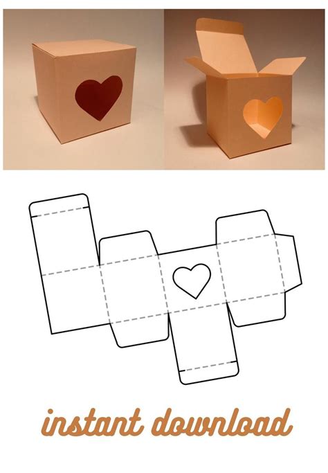 Heart Box Template Heart T Box Box With Window Love T Box