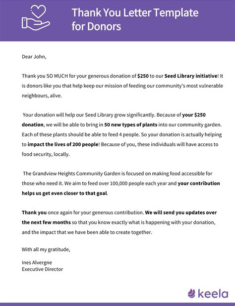 Thank You Letter Sample For Donors Thank You Letter Template Thank My