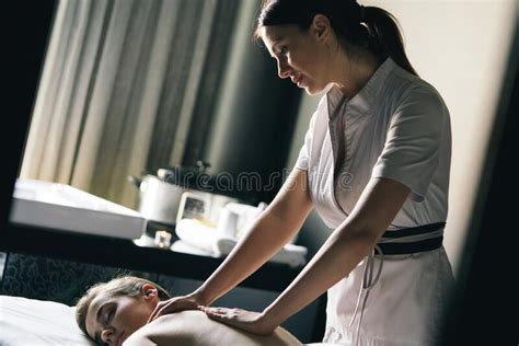 Healthy And Beautiful Woman In Spa Recreation Energy Health Massage Stock Image Image Of