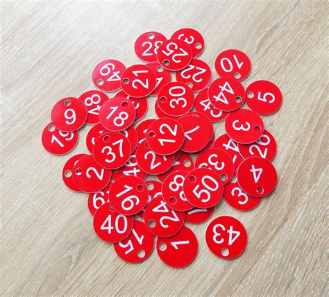 50 Numbered Tags Size 3cm Custom Engraved Number Discs Etsy