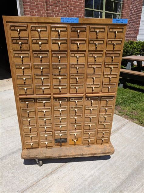 Libiary Card Catalog Cabinet 72 Drawer Etsy Card Catalog Cabinet