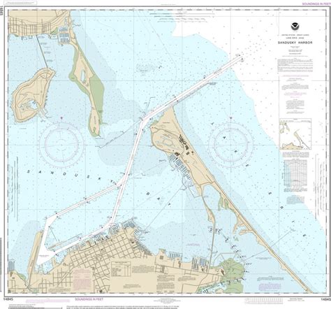 Official Noaa Chart Of Sandusky Harbor 14845 Etsy