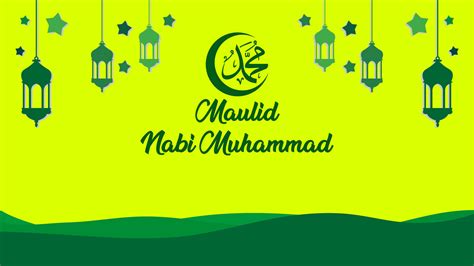 Maulid Nabi Muhammad Banner Background Islamic Background Green