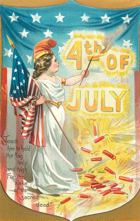 4th Of July Vintage Postcard Printables House Of Hawthornes