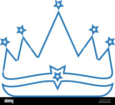 Crown Line Art Icon Vector Blue Stock Vector Image And Art Alamy