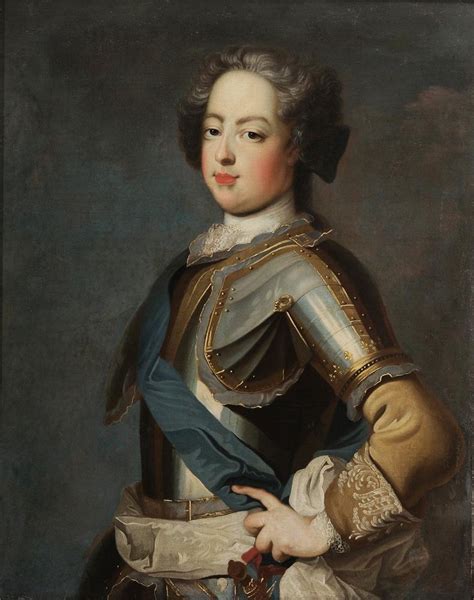 French School 18th Century Portrait Of French Nobleman In Armor
