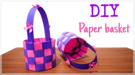 Diy Paper Basket How To Make Easy Origami Paper Basket With Handle