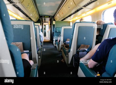 The Interior Of The Economy Class Rail Car On A Canadian Via Rail Train