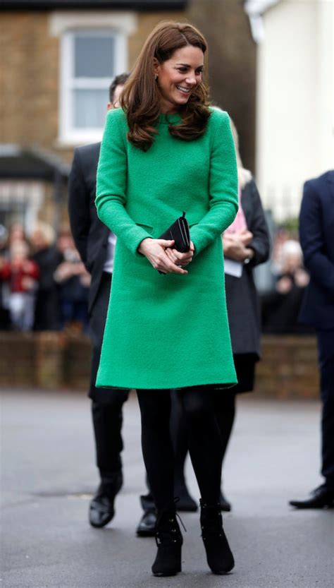 Kate Middleton Wows In Bright Green Mini Dress And Boots Combo In